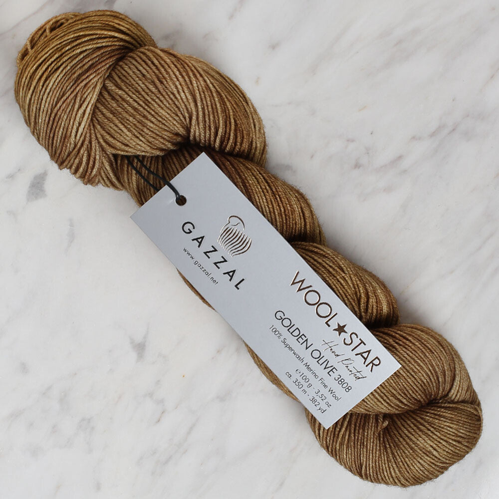 Gazzal Wool Star Yarn, Green - 3808