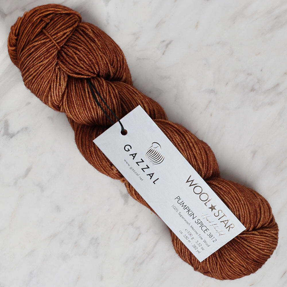 Gazzal Wool Star Yarn, Brown - 3812