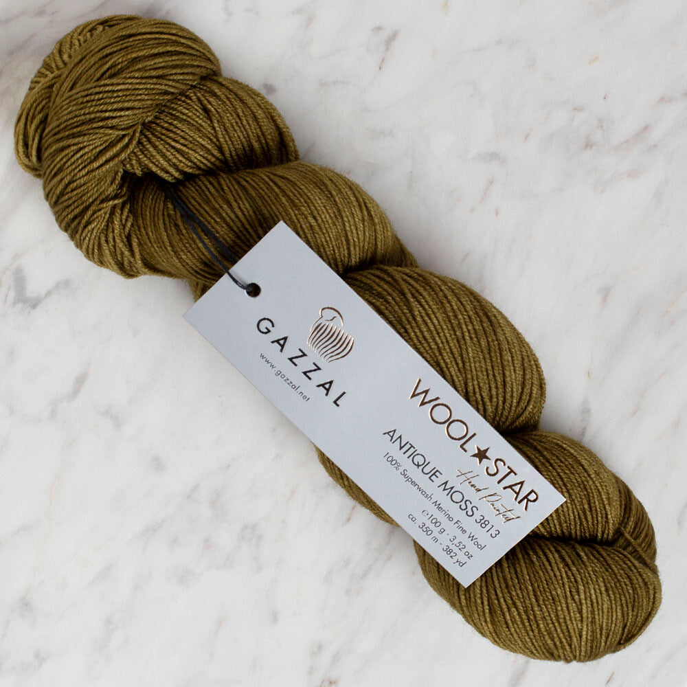 Gazzal Wool Star Yarn, Green - 3813