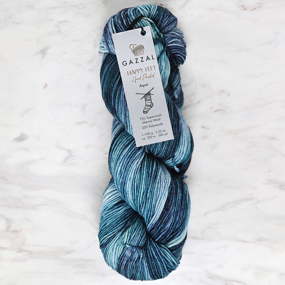 Gazzal Happy Feet Knitting Yarn, Variegated - 3266