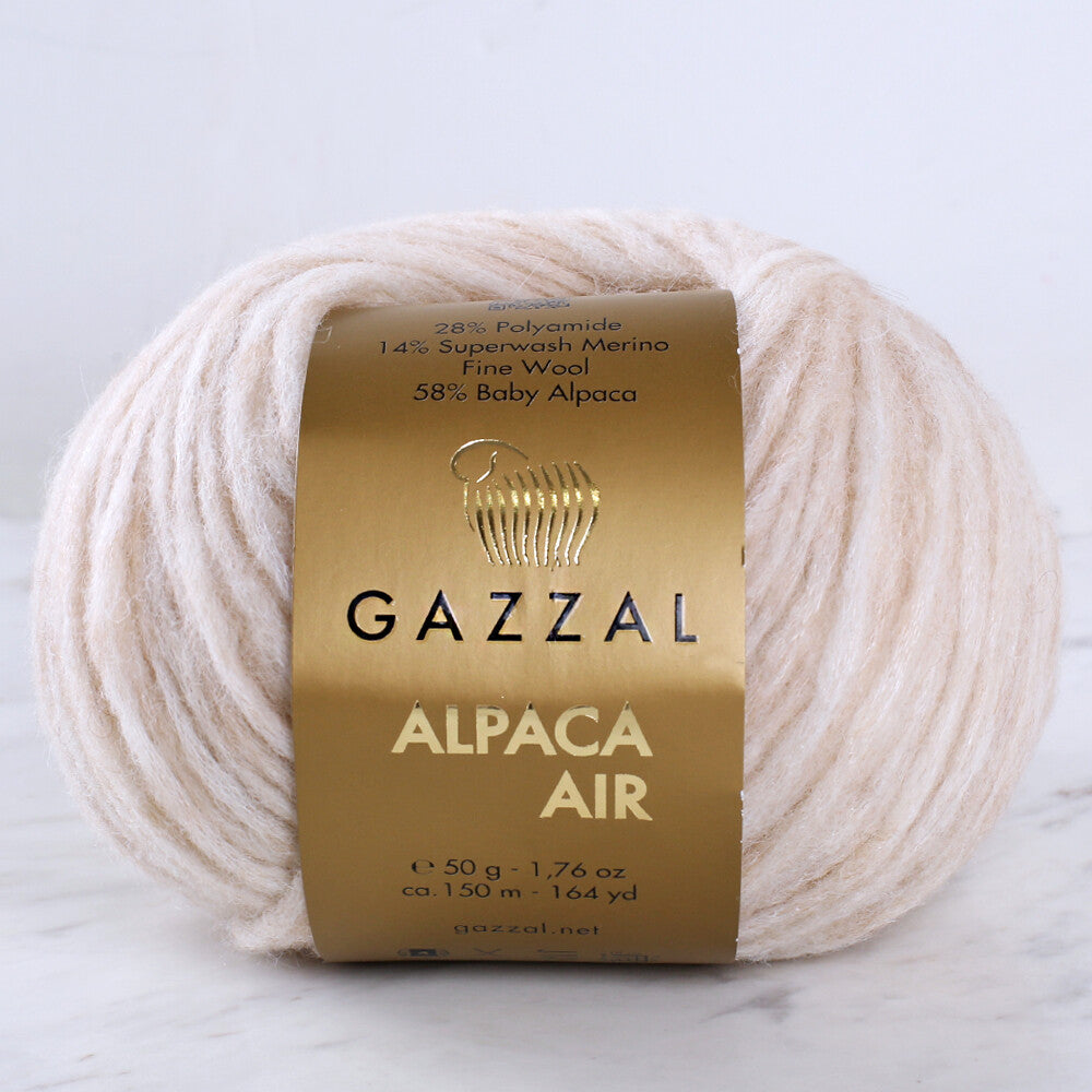 Gazzal Alpaca Air Knitting Yarn , Bone - C:71