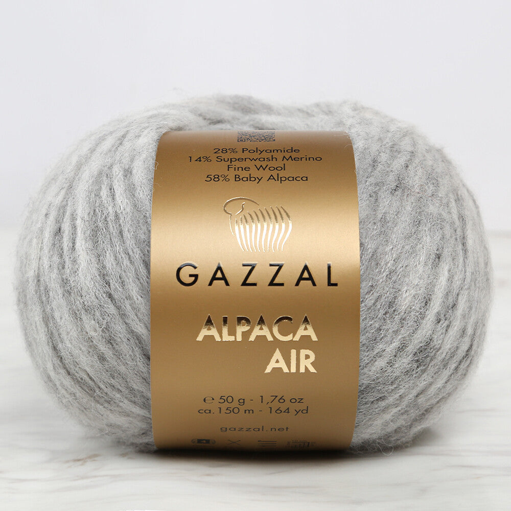 Gazzal Alpaca Air Knitting Yarn , Grey - C:78
