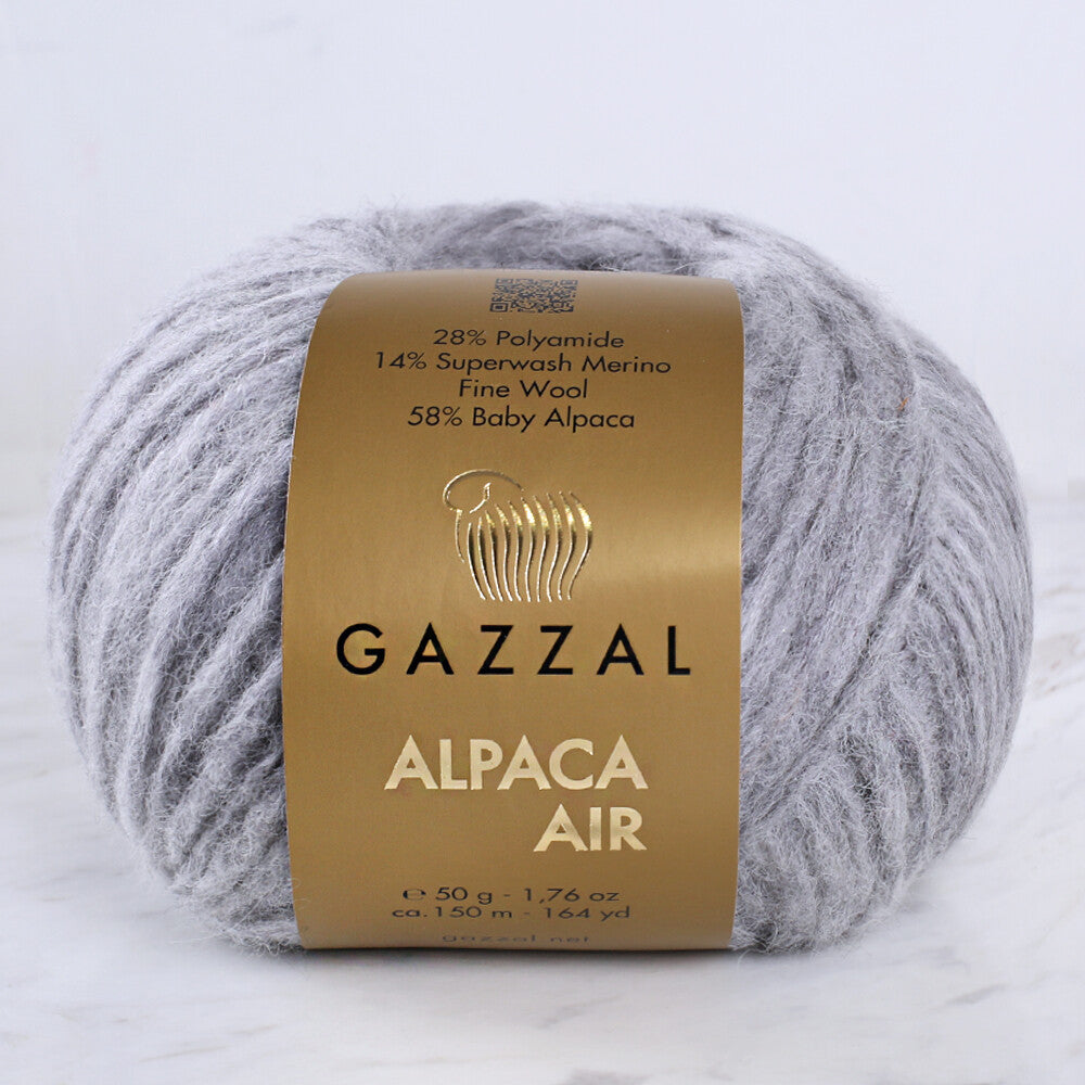 Gazzal Alpaca Air Knitting Yarn , Grey - C:79