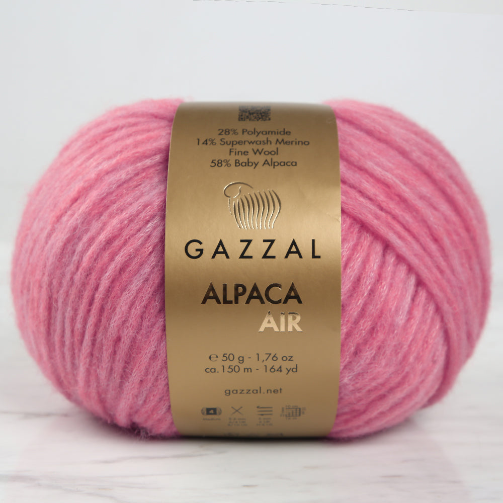 Gazzal Alpaca Air Knitting Yarn, Pink - C:86