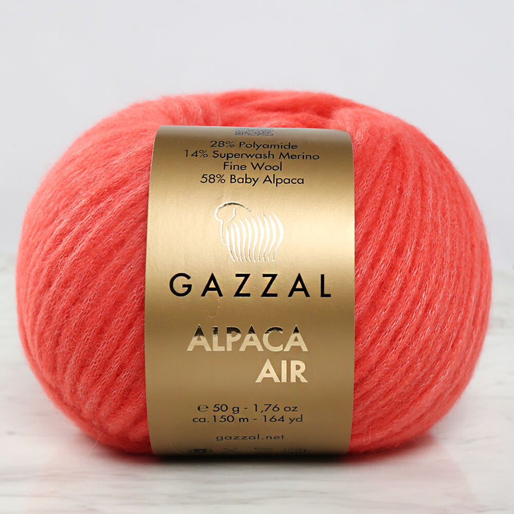 Gazzal Alpaca Air Knitting Yarn, Vermilion - C:87