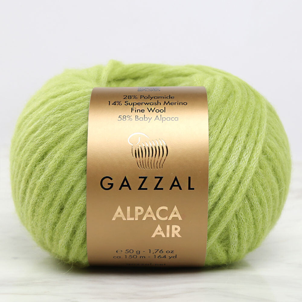 Gazzal Alpaca Air Knitting Yarn, Green - C:92