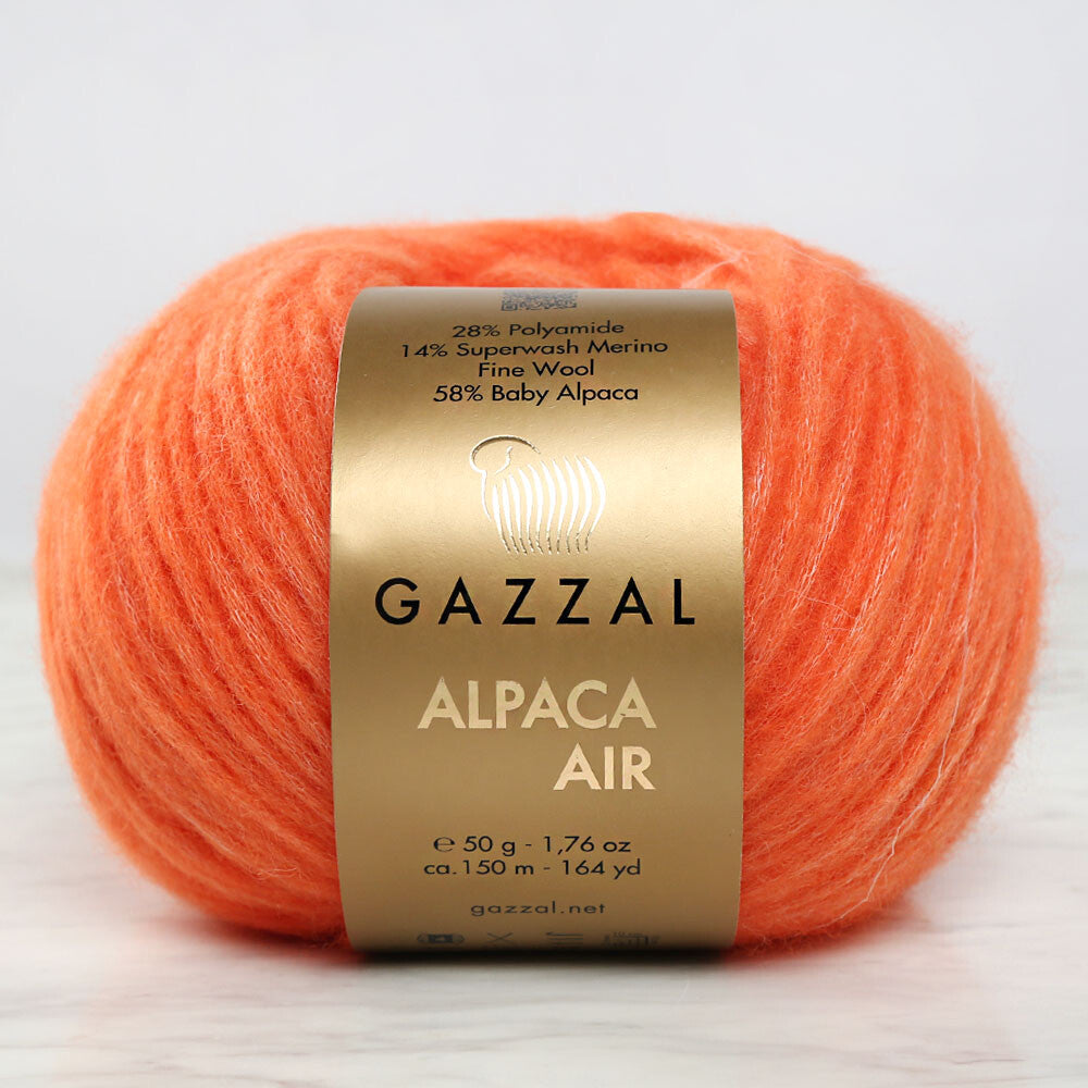 Gazzal Alpaca Air Knitting Yarn, Orange - C:93
