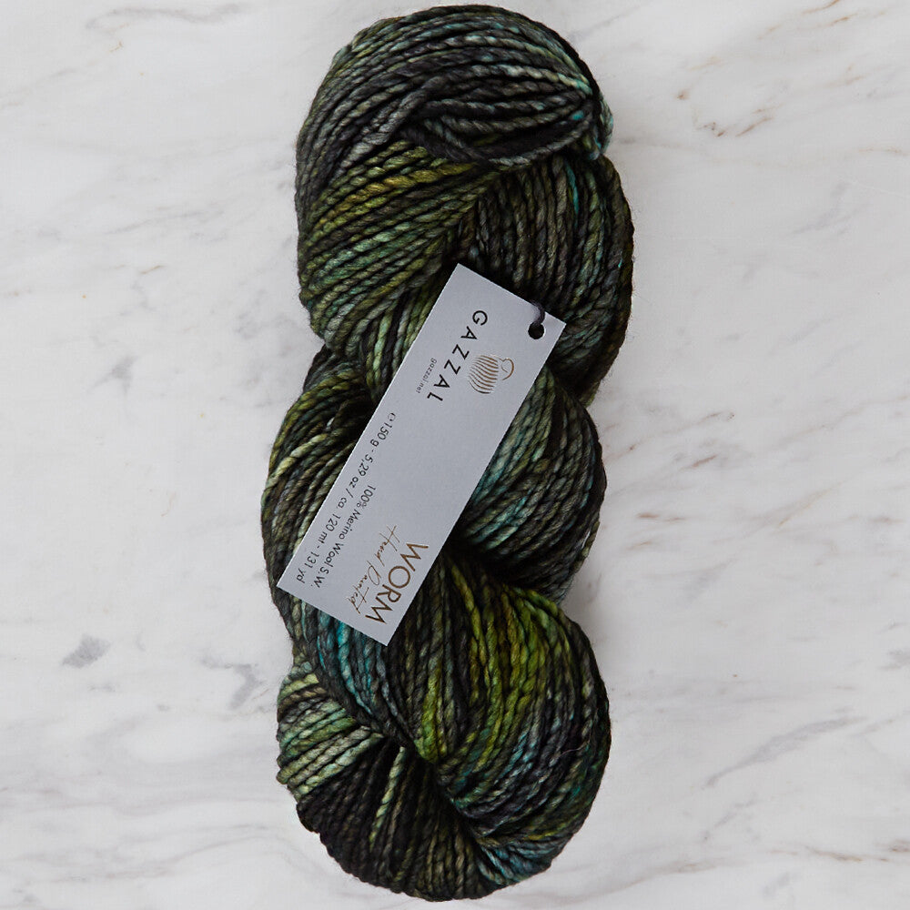 Gazzal Worm Hand Paints Yarn, Variegated - 3886