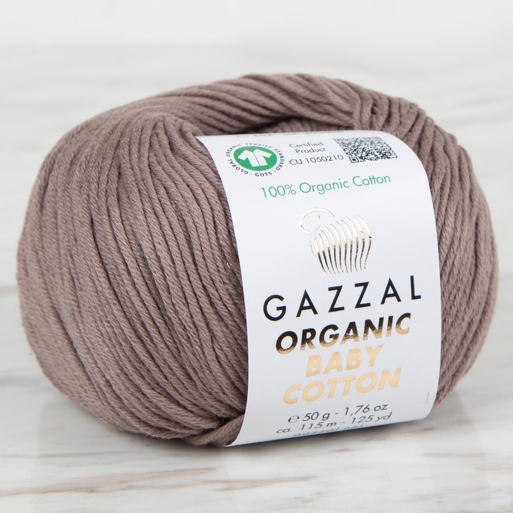 Gazzal Organic Baby Cotton Yarn , Mink Color - 452