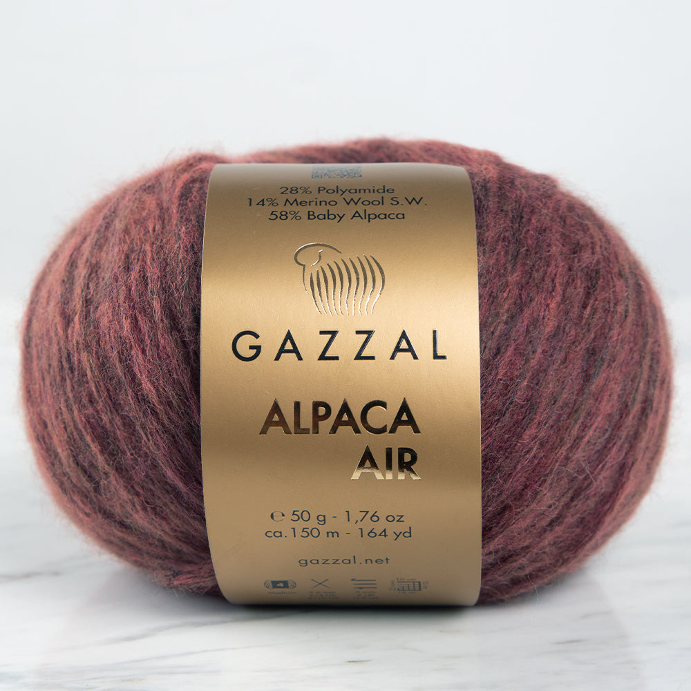 Gazzal Alpaca Air Knitting Yarn, Brick Color - C:95