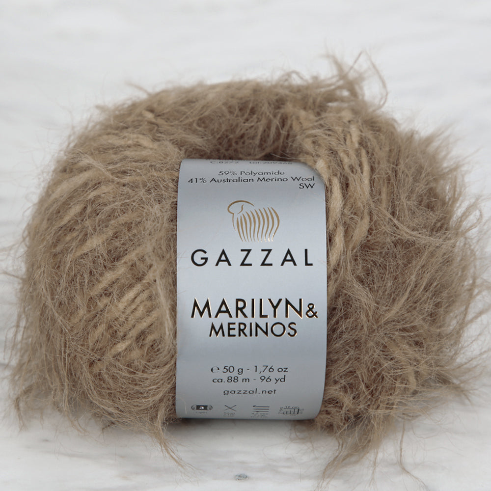 Gazzal Marilyn&Merinos Hand Knitting Yarn, Brown - 8272