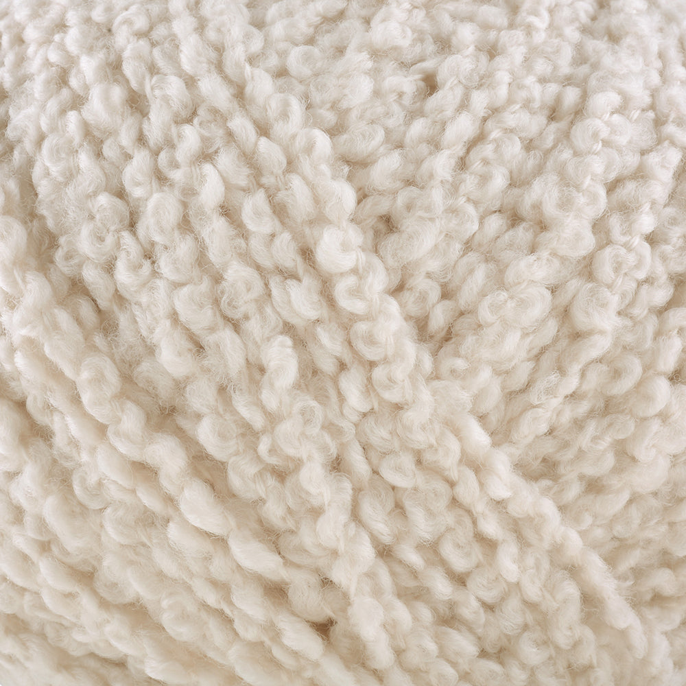 Gazzal Merino Boucle Hand Knitting Yarn, Cream-3761
