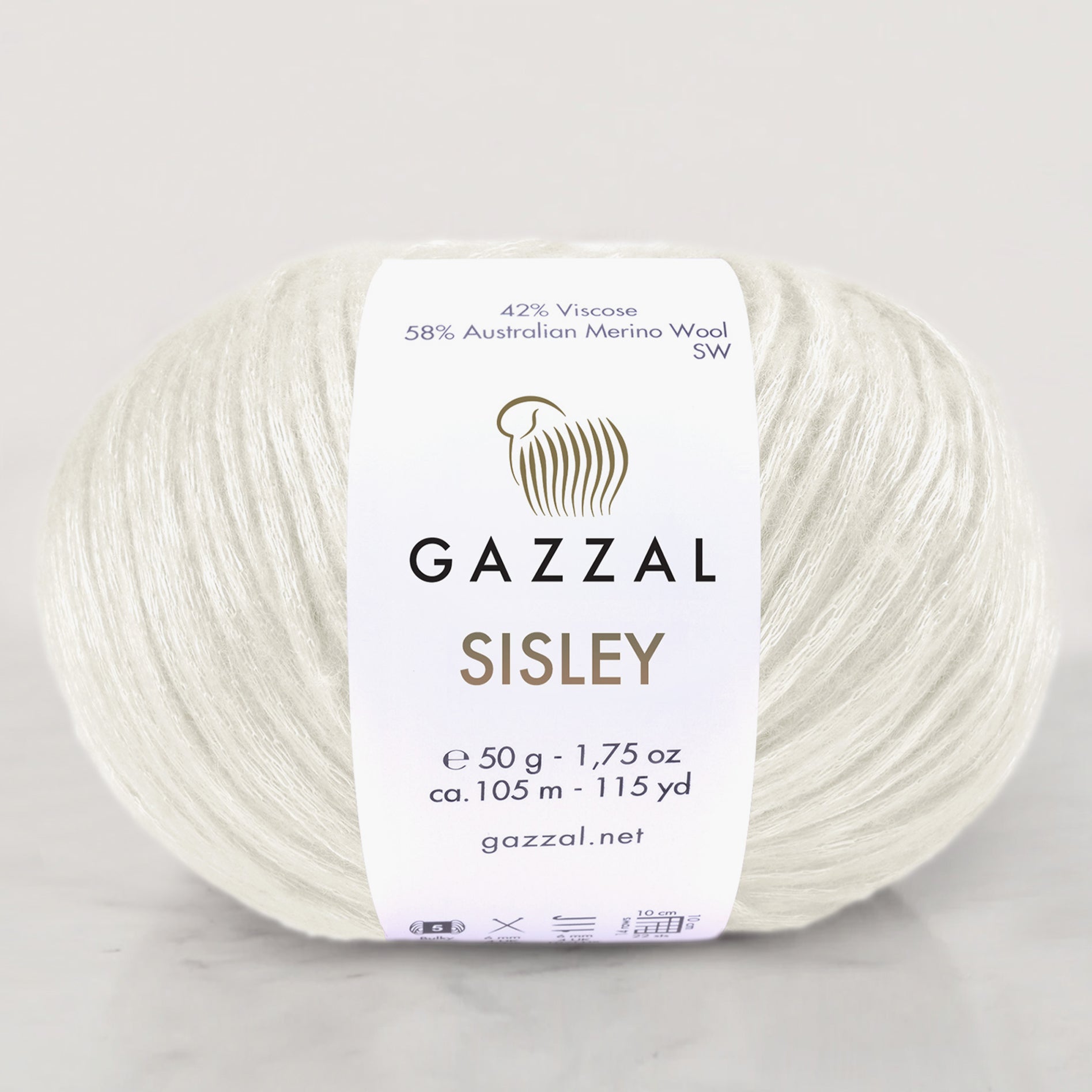 Gazzal Sisley Hand Knitting Yarn, Cream- 5710