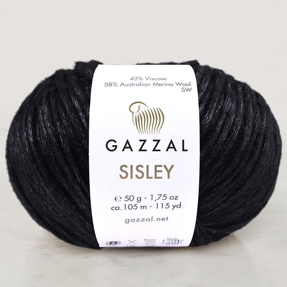 Gazzal Sisley Hand Knitting Yarn, Black-5716