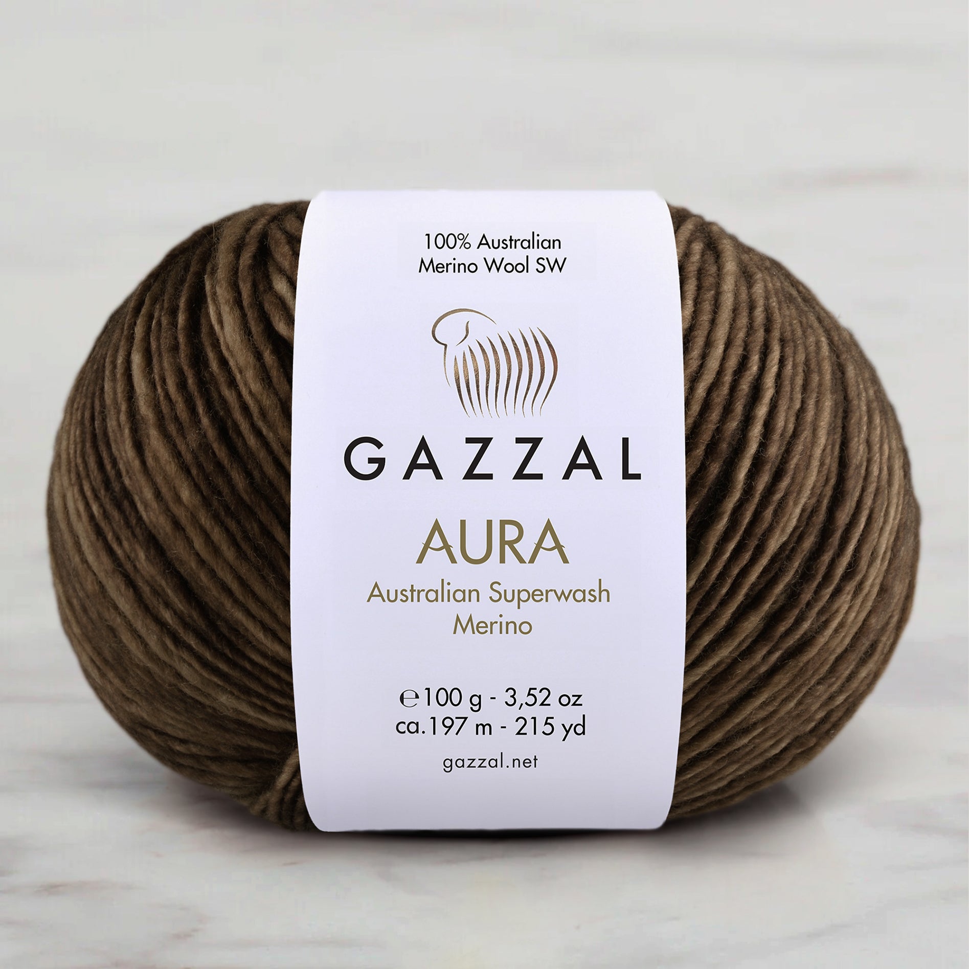 Gazzal Aura Hand Knitting Yarn - Brown – 166