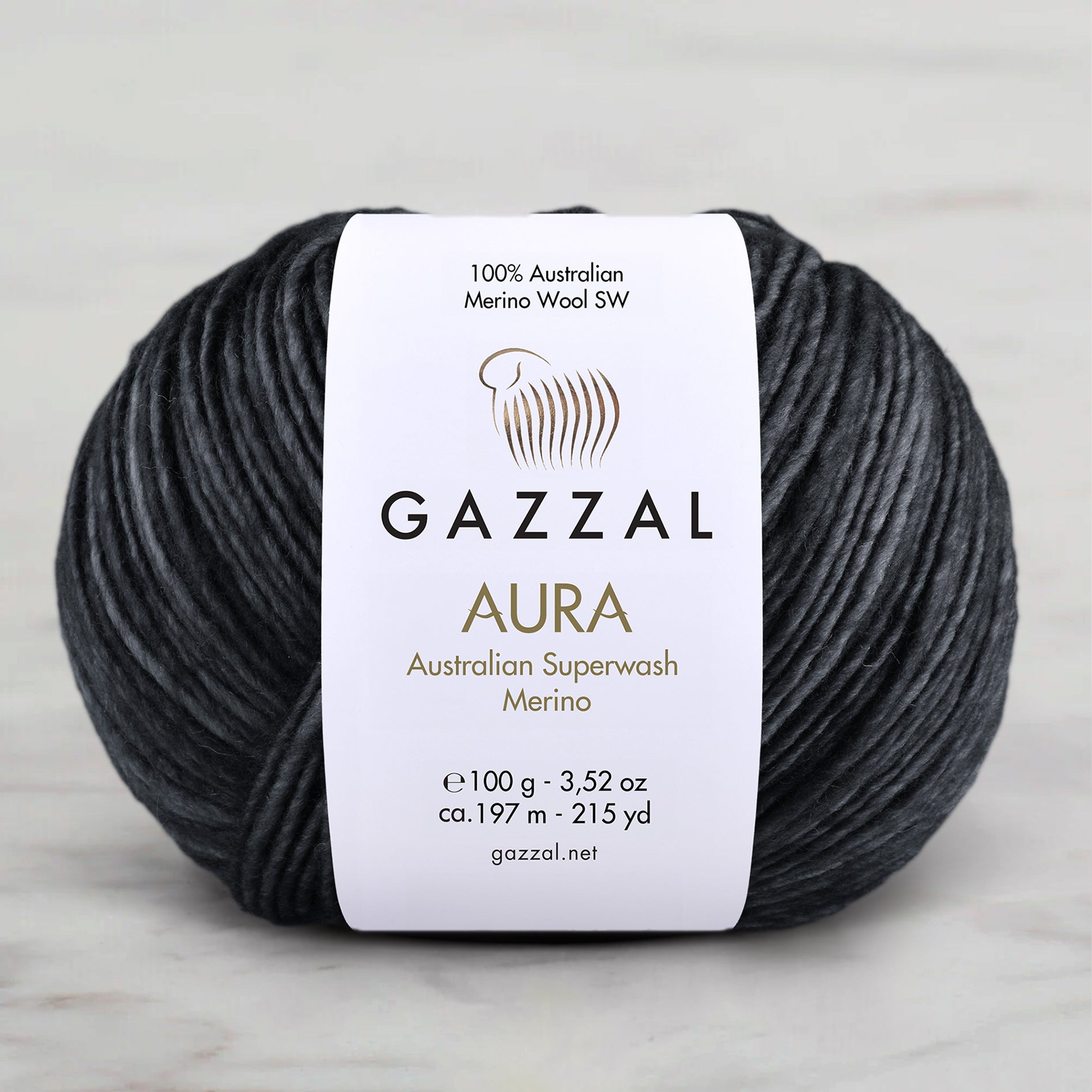Gazzal Aura Hand Knitting Yarn - Black – 171