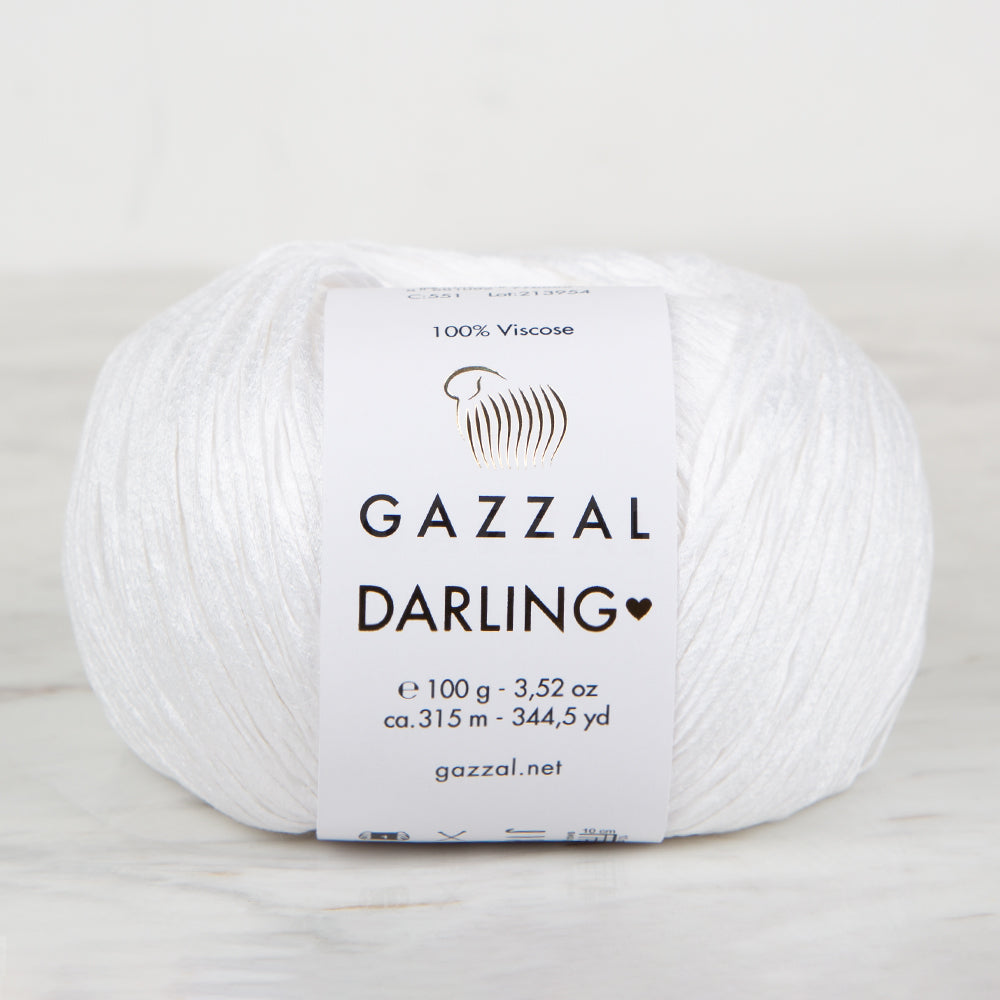 Gazzal Darling Hand Knitting Yarn ,White 551