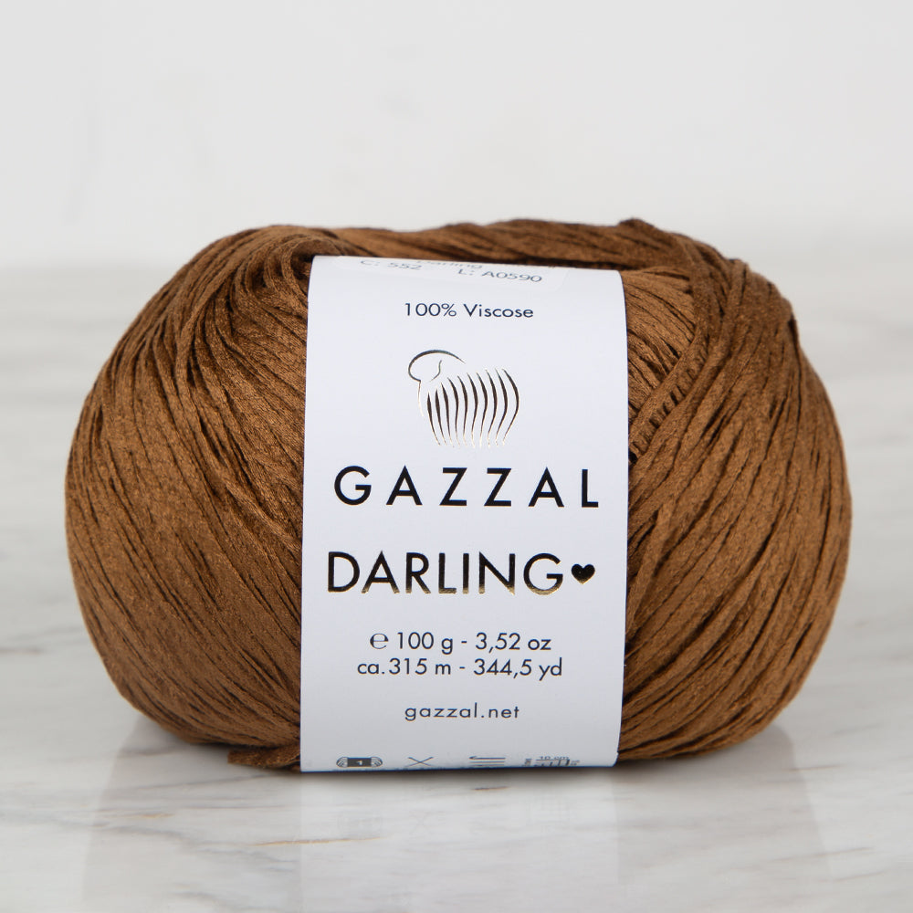 Gazzal Darling Hand Knitting Yarn ,Brown 552