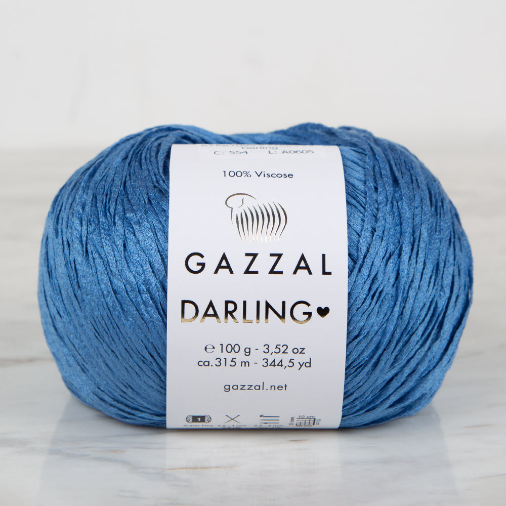 Gazzal Darling Hand Knitting Yarn ,Blue 554