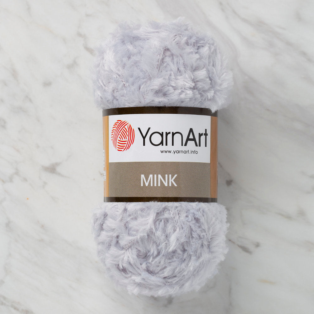 YarnArt Mink 50gr Fluffy Yarn, Light Grey - 334