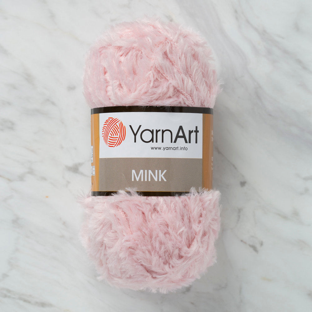 YarnArt Mink 50gr Fluffy Yarn, Pinkish White - 347
