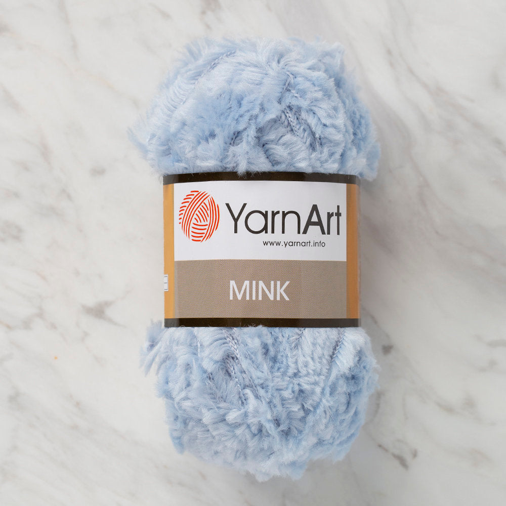 YarnArt Mink 50gr Fluffy Yarn, Light Blue - 351