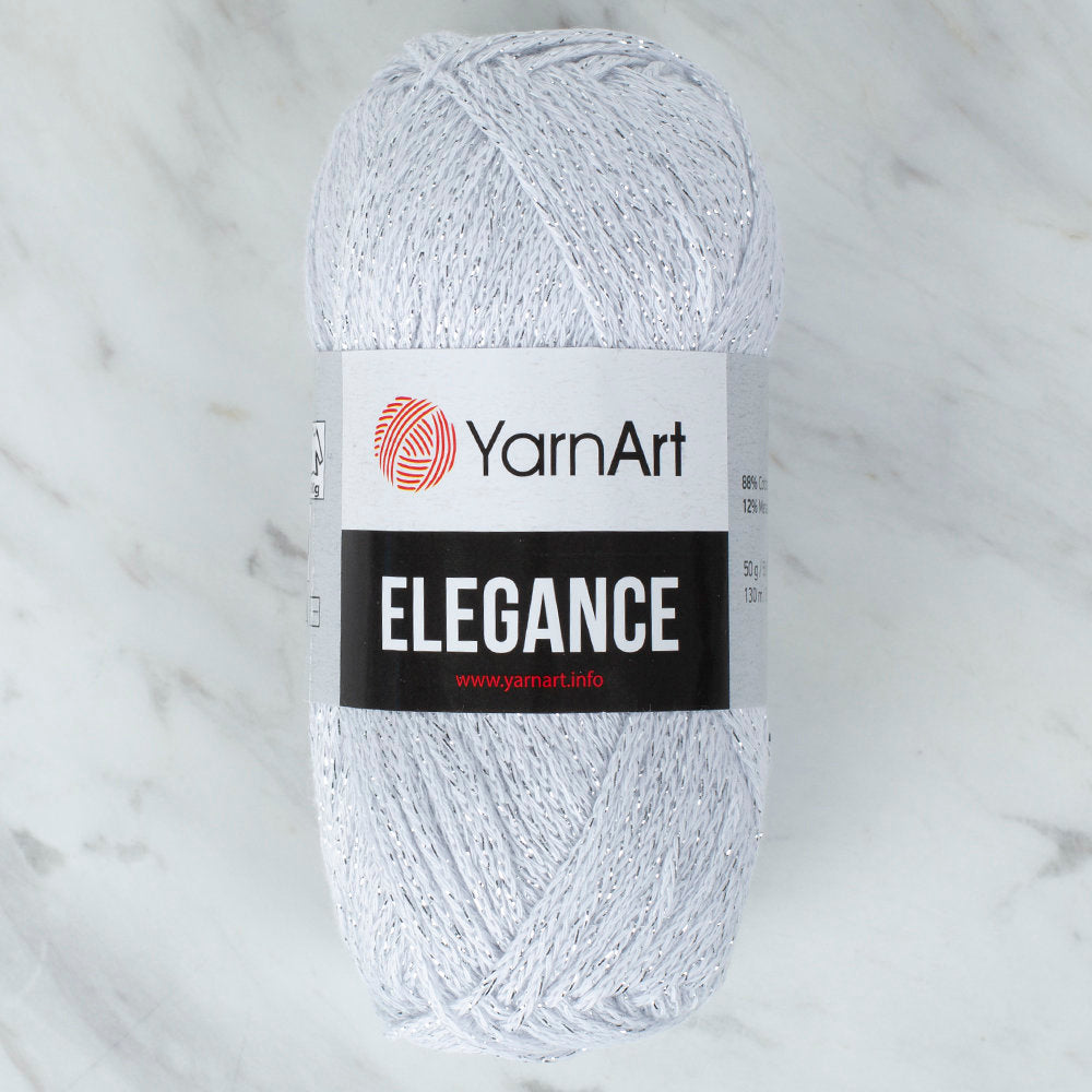 YarnArt Elegance Sparkly 50 Gr Yarn, Off White - 101