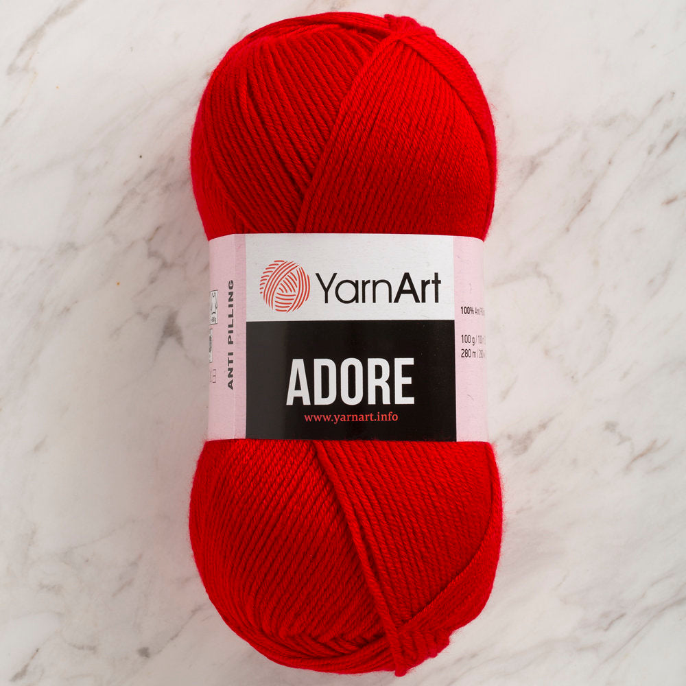 YarnArt Adore Anti-Pilling Yarn, Red - 352