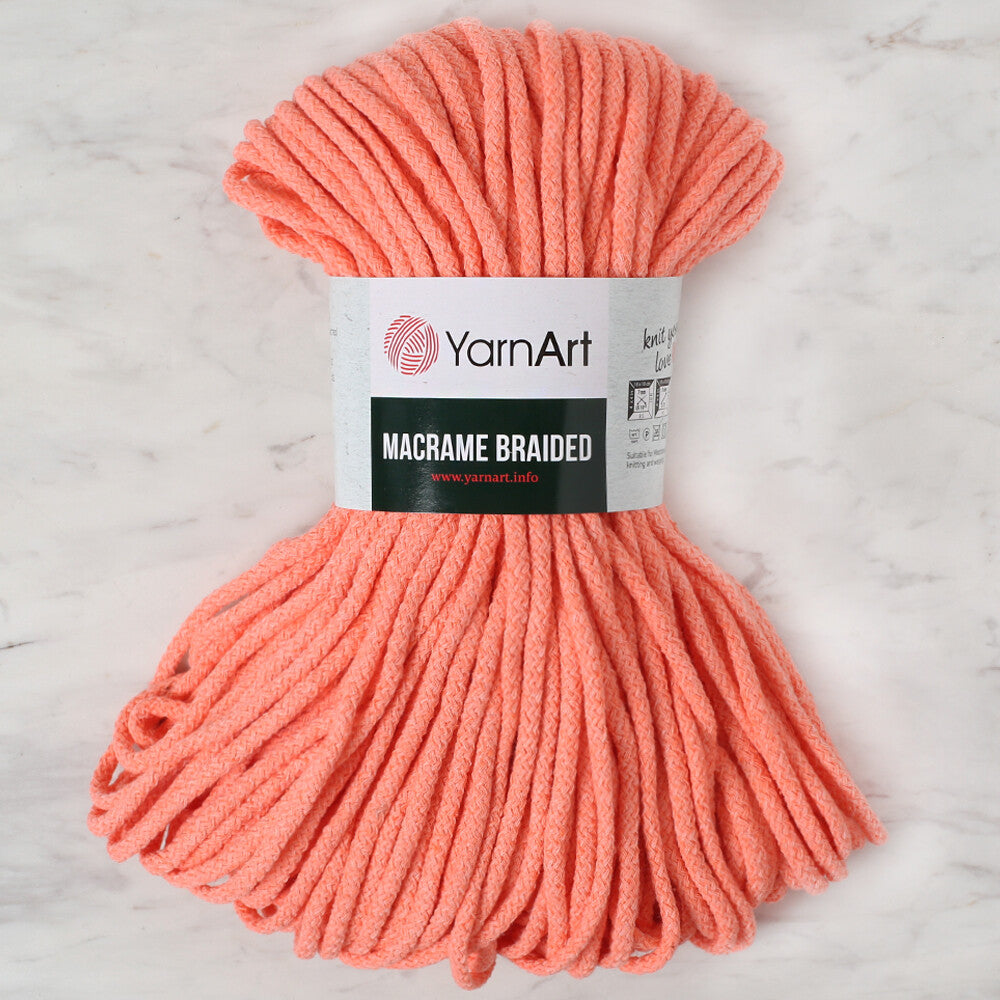 YarnArt Macrame Braided Knitting Yarn, Pinkish Orange -767