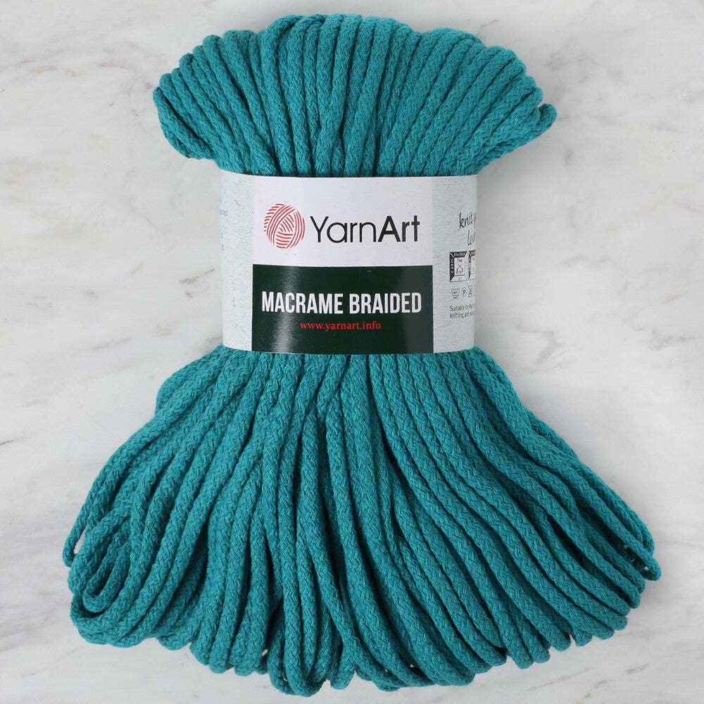 YarnArt Macrame Braided Knitting Yarn, Petrol Blue -783