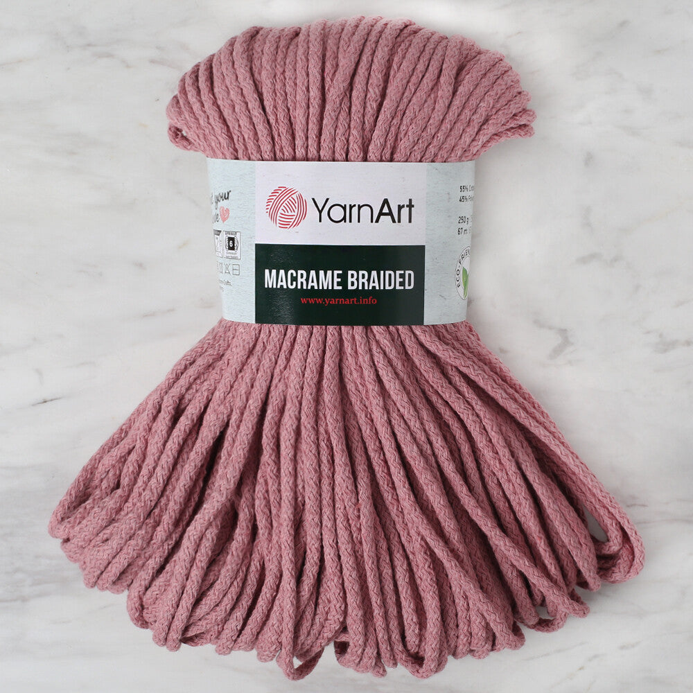 YarnArt Macrame Braided Knitting Yarn, Powder Pink -792