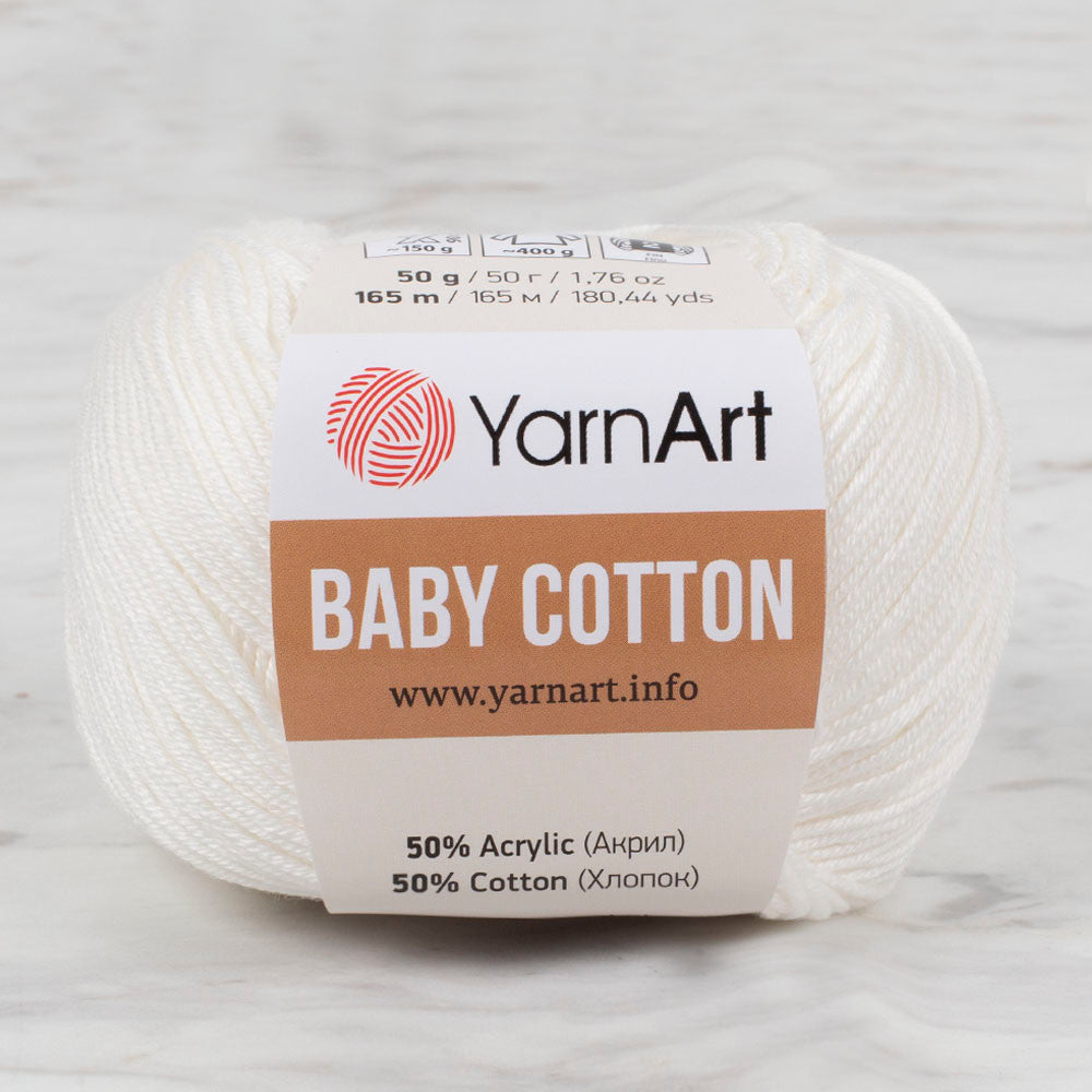 YarnArt Baby Cotton Knitting Yarn, Ecru - 401