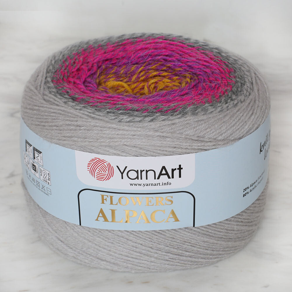 Yarnart Flowers Alpaca 250 Gr Knitting Yarn, Variegated - 415