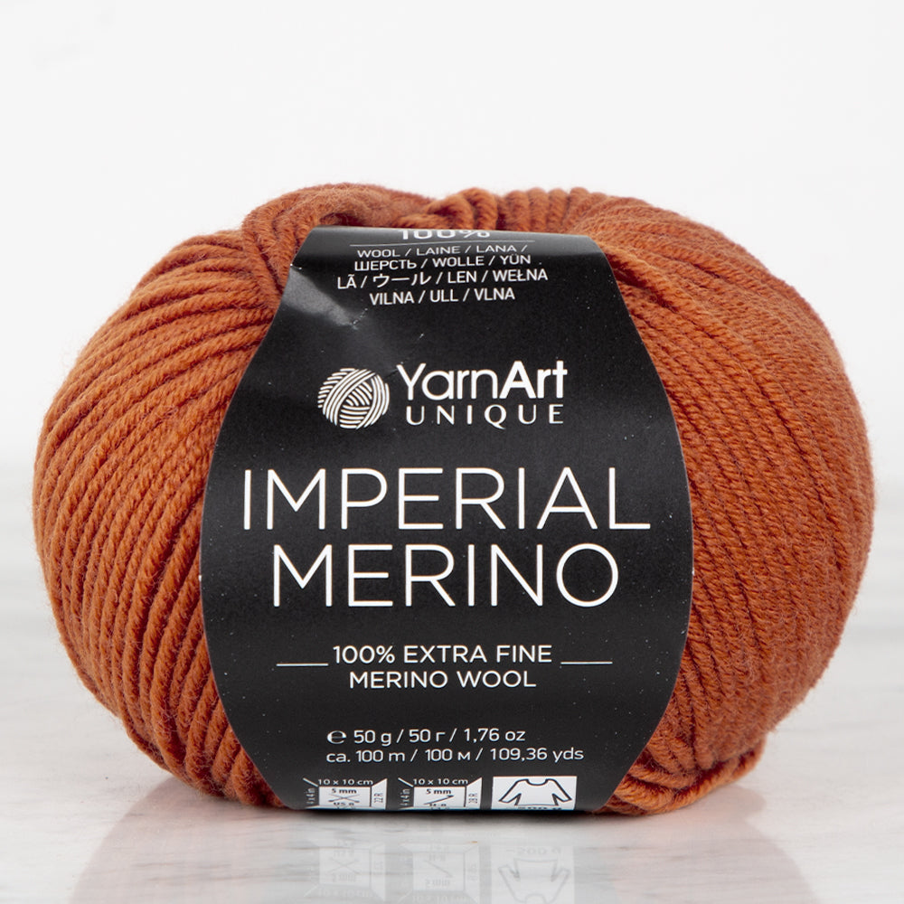 YarnArt IMPERIAL MERINO Knitting Yarn, Brick color - 3313