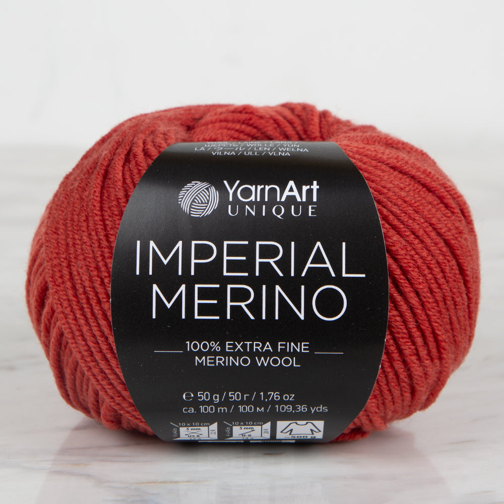 YarnArt IMPERIAL MERINO Knitting Yarn ,Brick color 3314