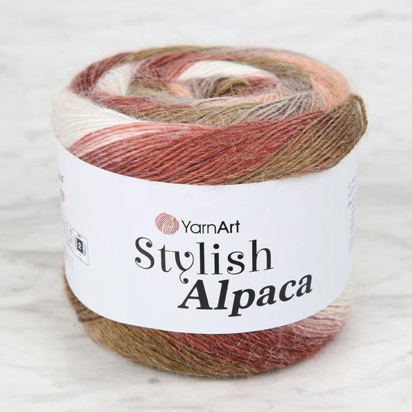 YarnArt Stylish Alpaca Hand Knitting Yarns, Variegated - 7701