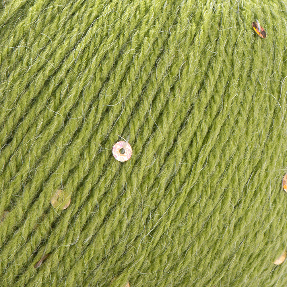 YarnArt Alpaca Gold Paillettes Hand Knitting Yarn , Green - 9310