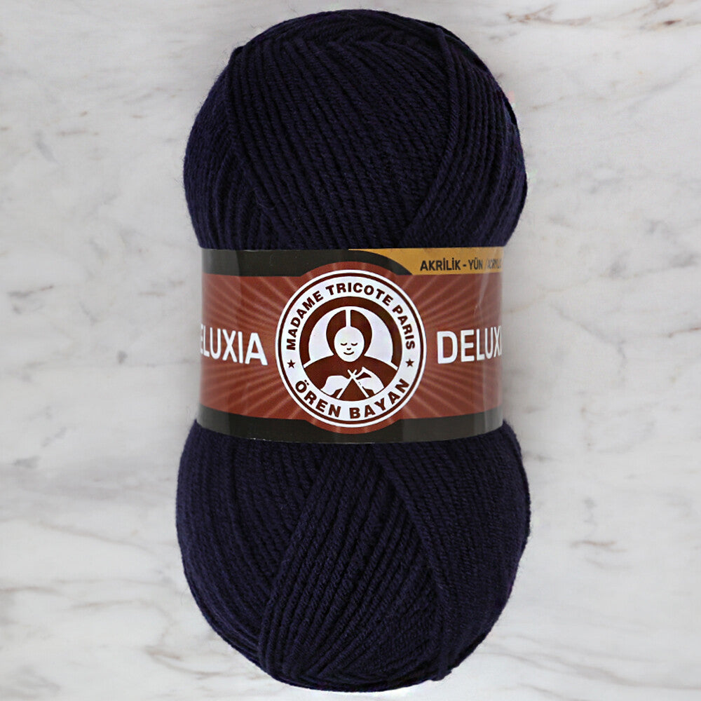 Madame Tricote Paris Deluxia Knitting Yarn, Navy Blue - 019