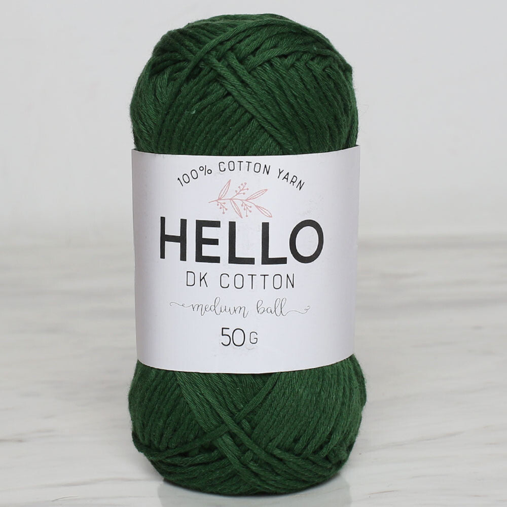 Hello Knitting Yarn, Dark Green- 135