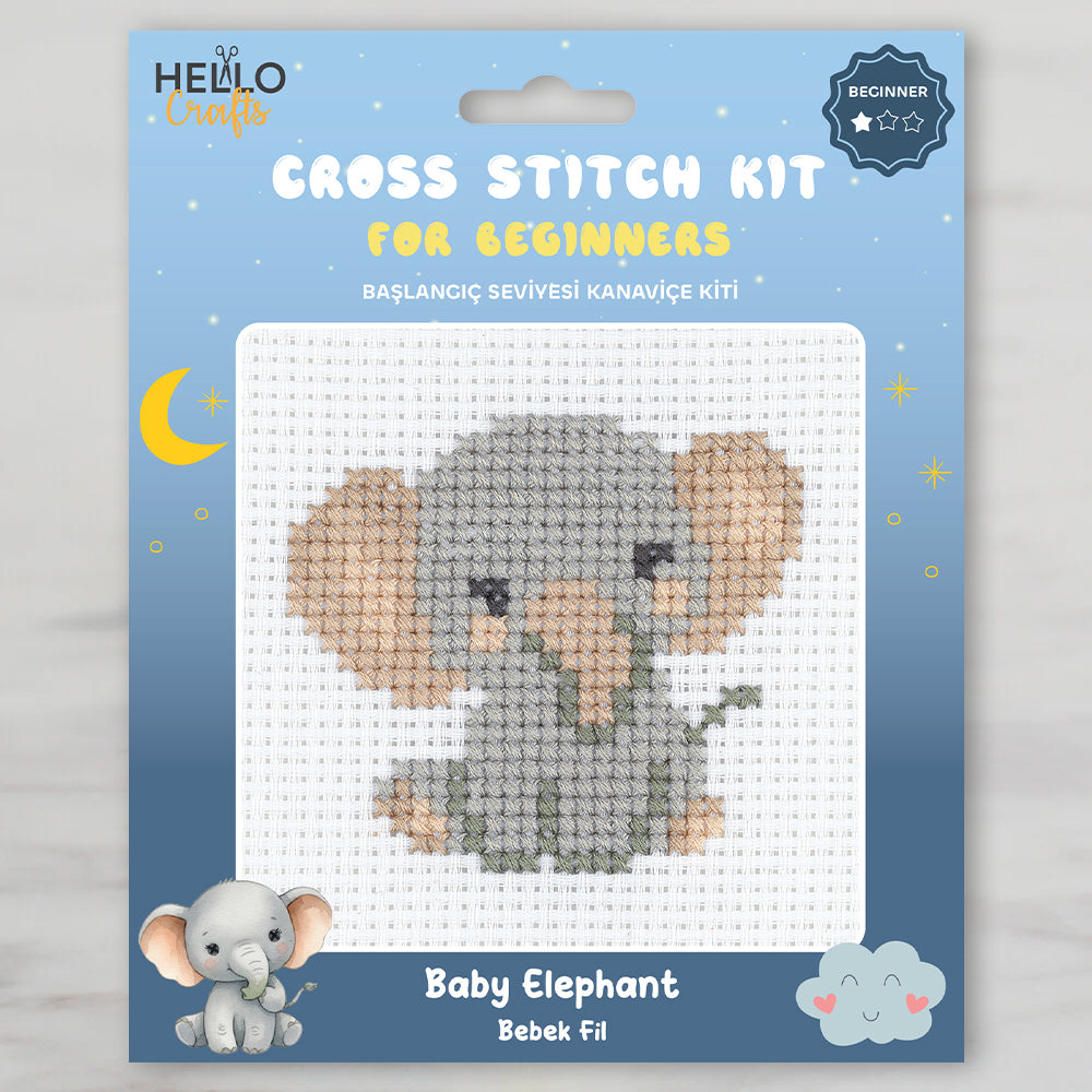 Hello Crafts Cross Stitch Kit Baby Elephant - HC556
