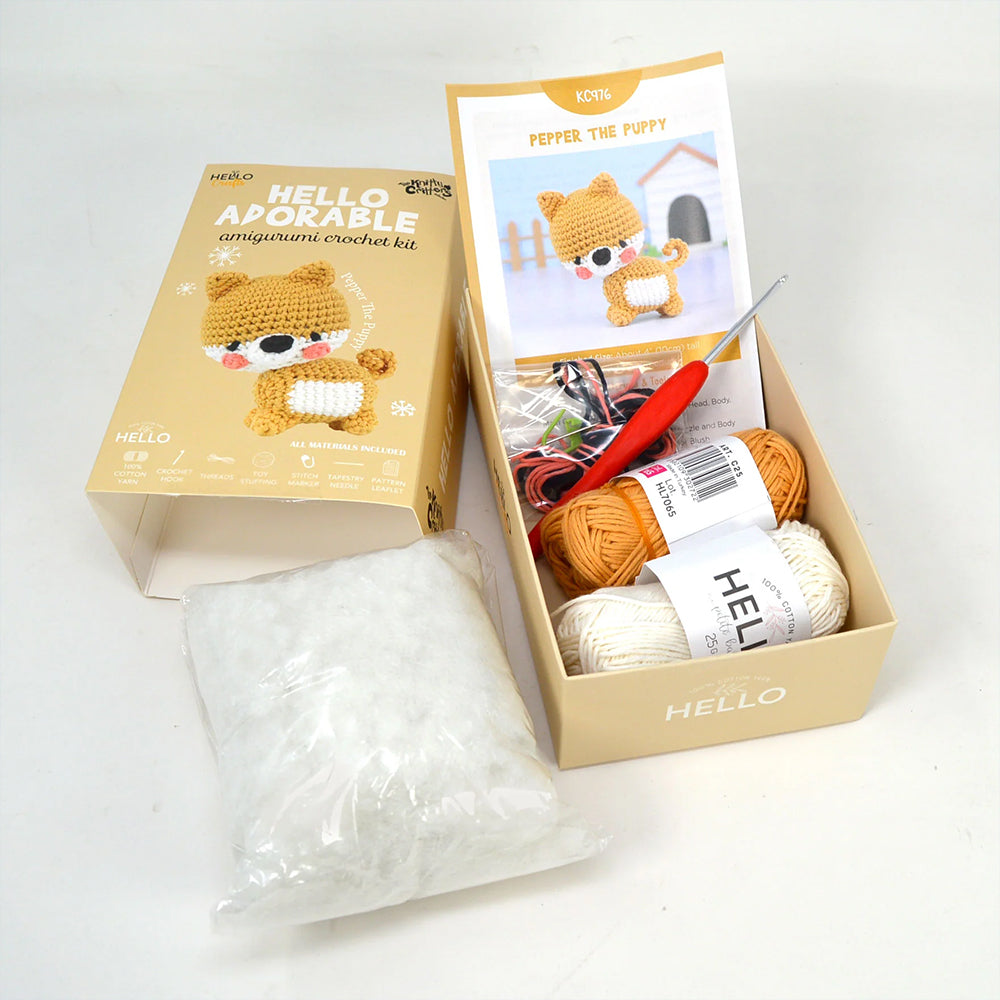 Hello Adorable Amigurumi Kit - Pepper The Puppy - KC976