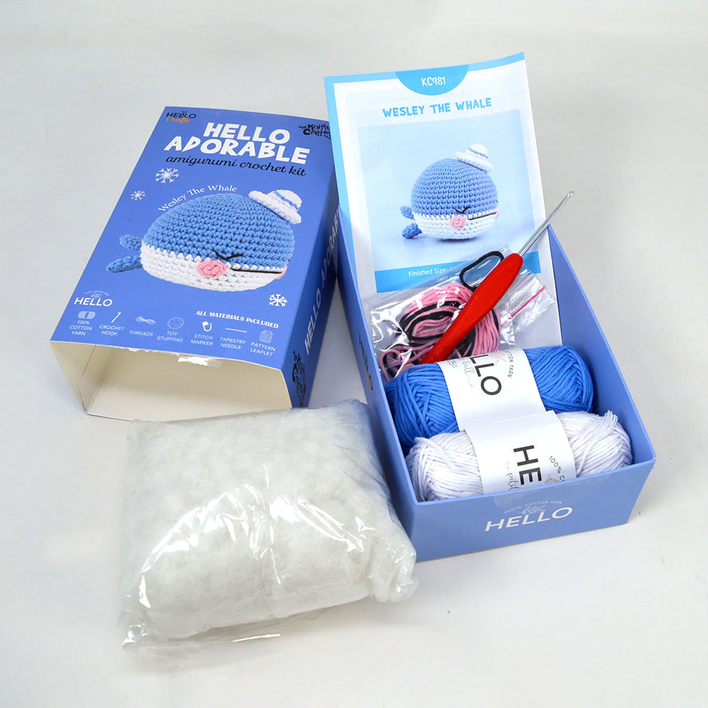 Hello Adorable Amigurumi Kit - Wesley The Whale - KC981