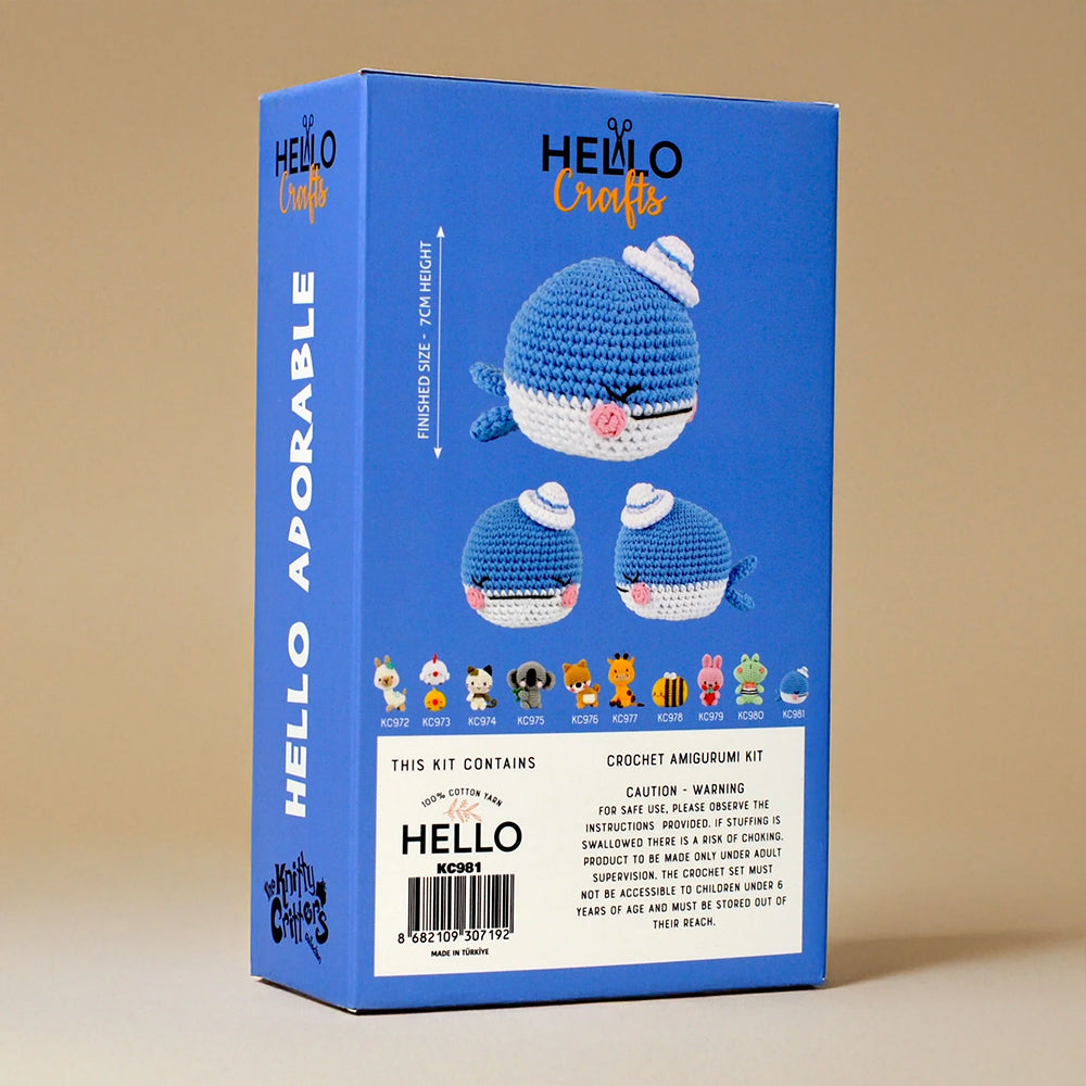 Hello Adorable Amigurumi Kit - Wesley The Whale - KC981