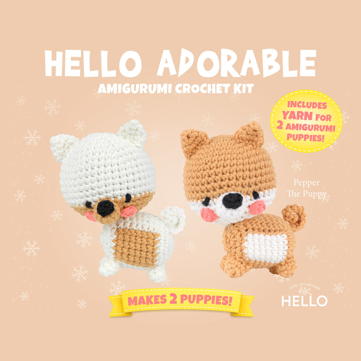 Hello Adorable Amigurumi Kit - Pepper The Puppy - HC976