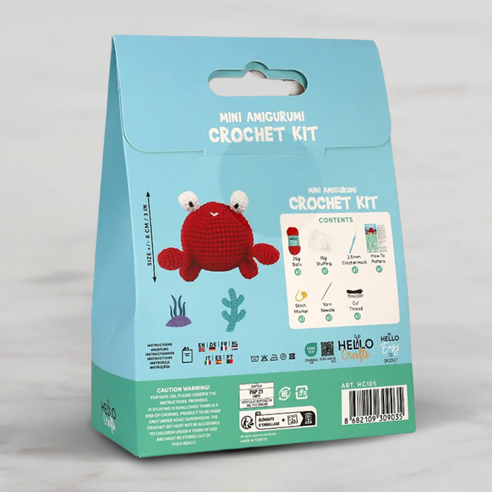 Hello Crafts Crochet Mini Amigurumi Kit - Crabby - HC105