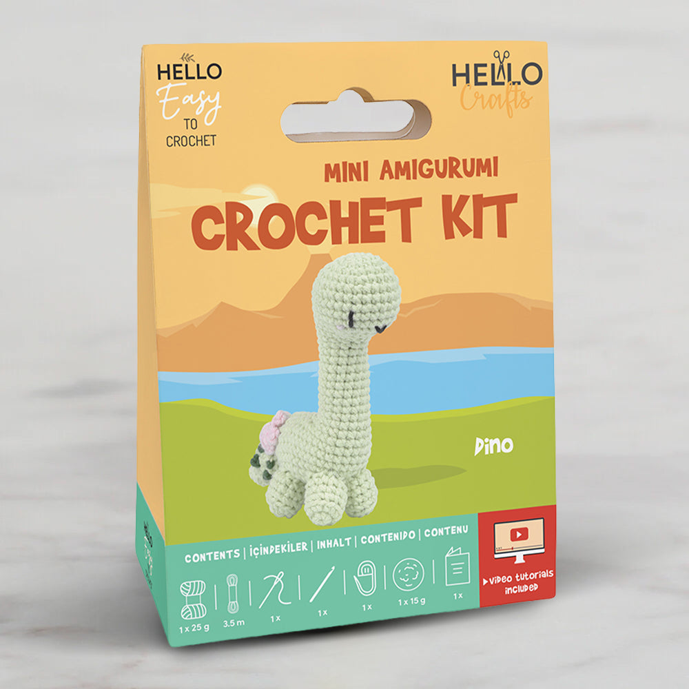 Hello Crafts Crochet Mini Amigurumi Kit - Dıno - HC131