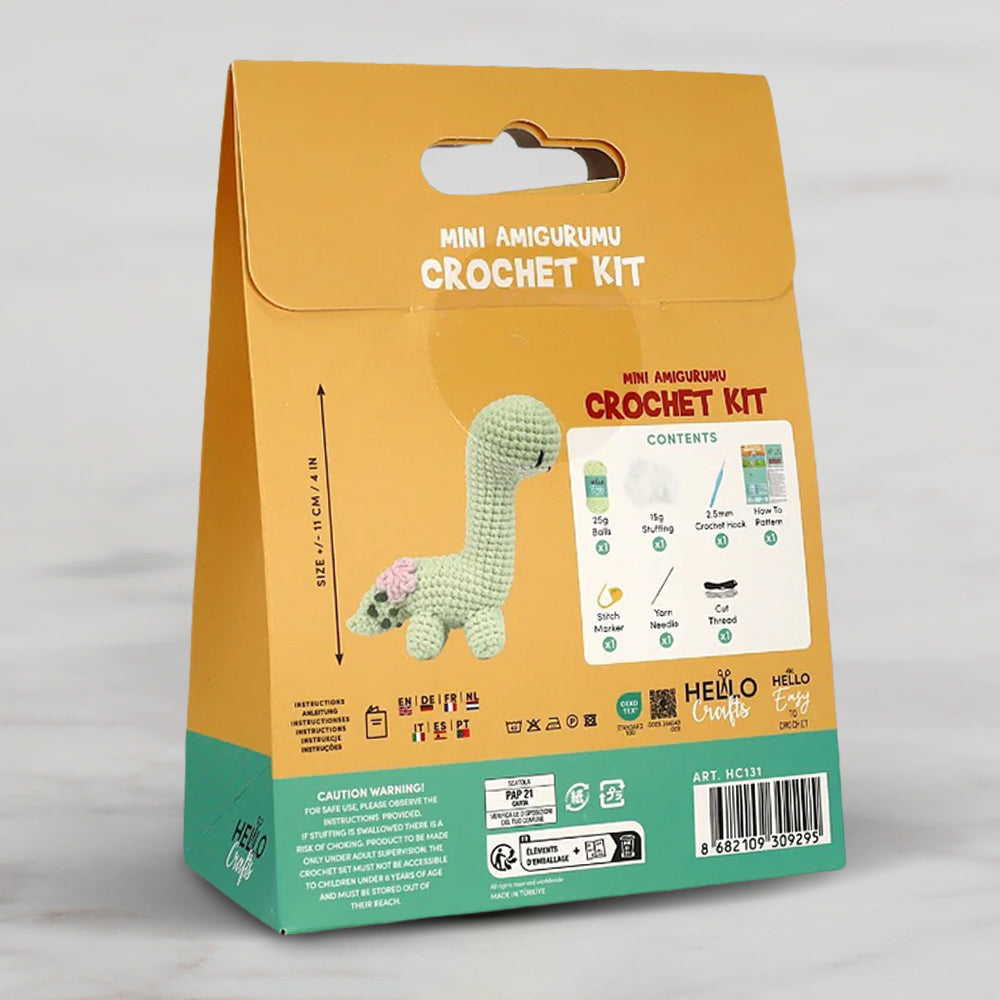 Hello Crafts Crochet Mini Amigurumi Kit - Dıno - HC131