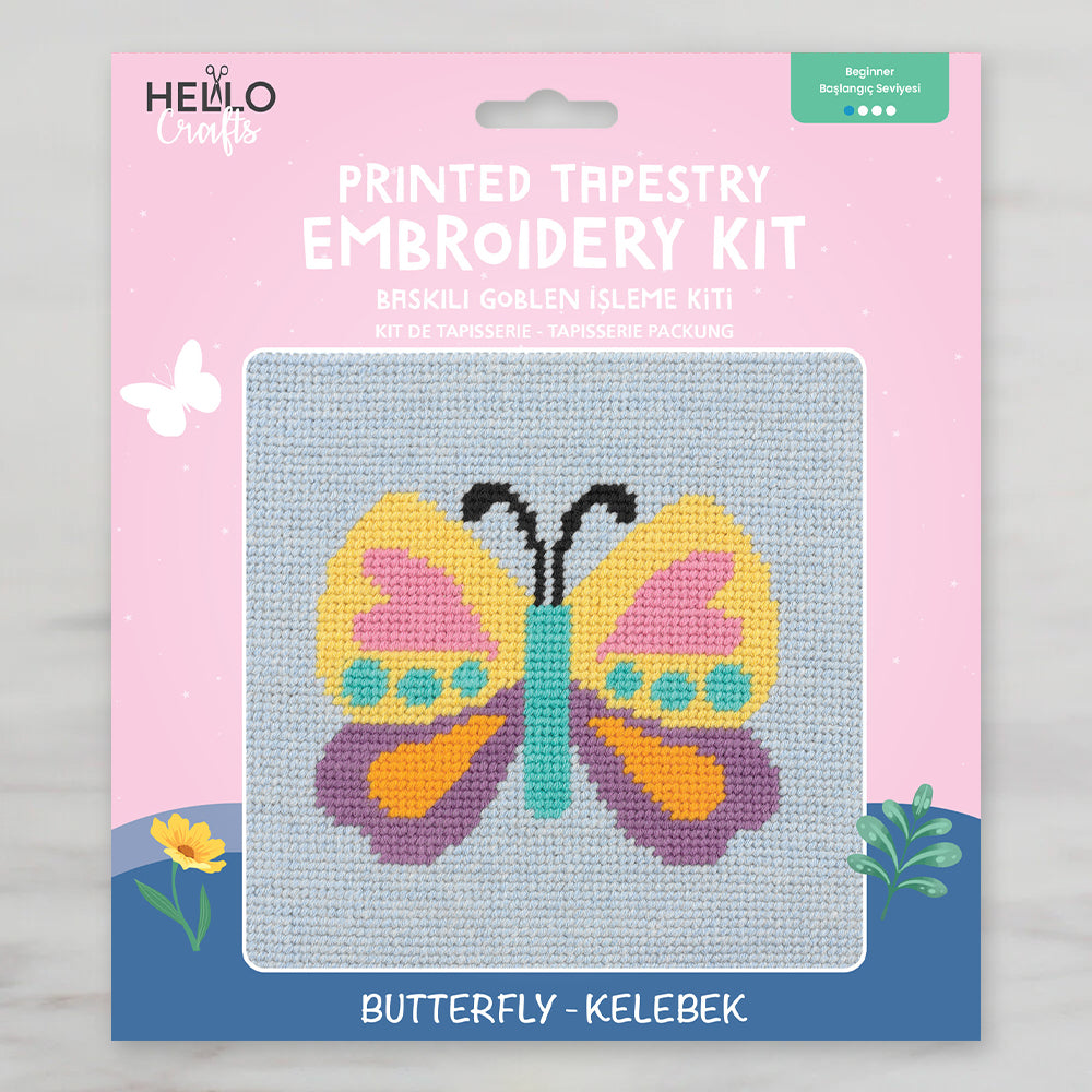 Hello Crafts Printed Tapestry Kit - Butterfly - HC503