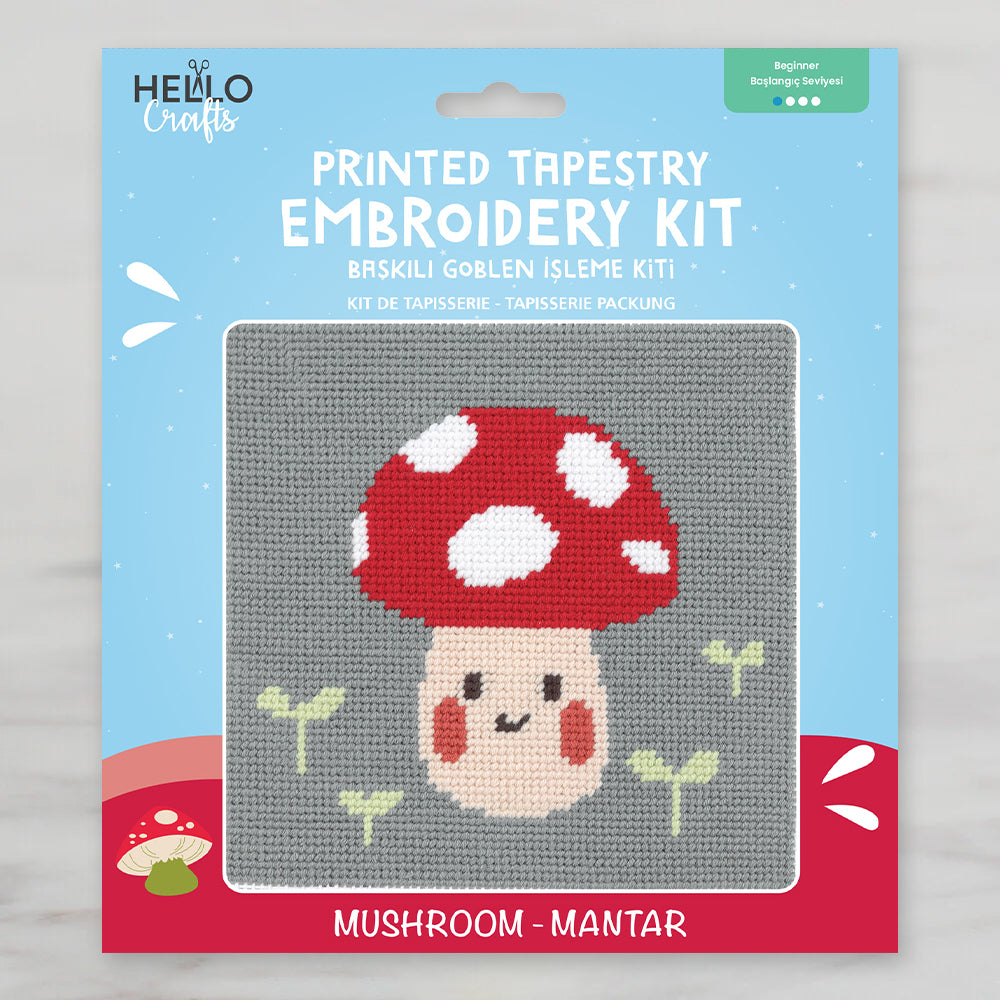 Hello Crafts Printed Tapestry Kit - Mushroom - HC505