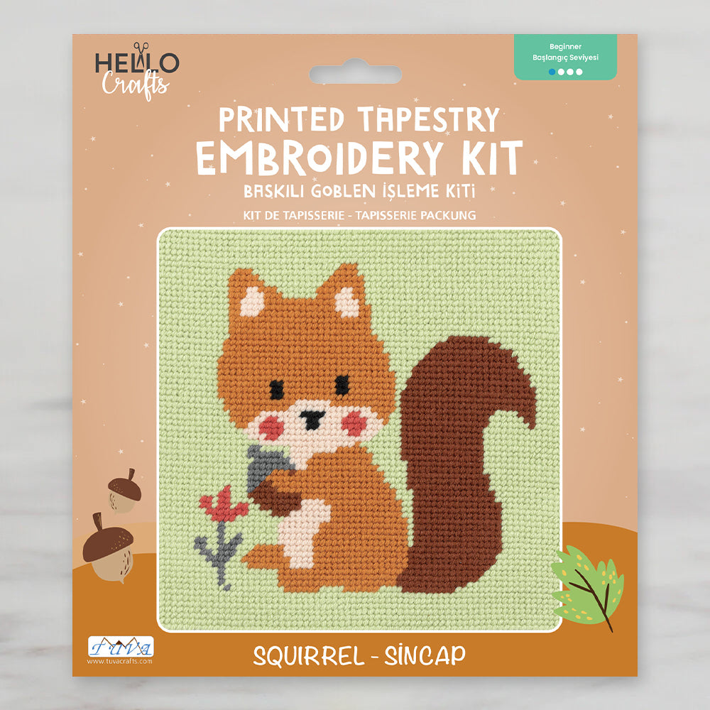 Hello Crafts Printed Tapestry Kit - Squirrel - HC506
